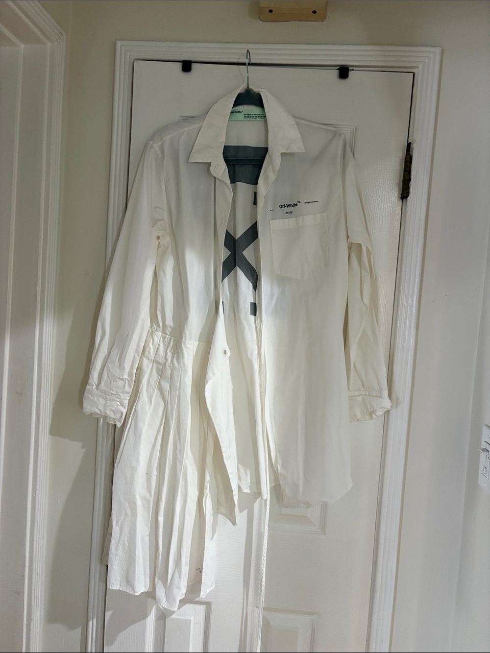 Off-White Cream-White warp shirt dress